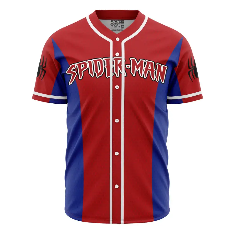 Spider-Man Baseball Jersey - Red & Blue Premium Fan Apparel - Unisex Sport Shirt Image