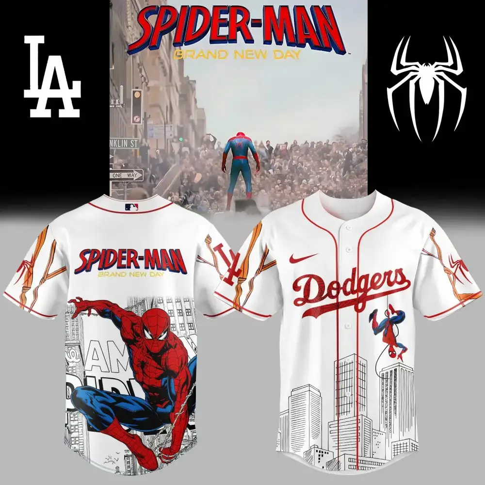Spider-Man La Dodgers Jersey – Limited Edition Marvel Baseball Shirt Image