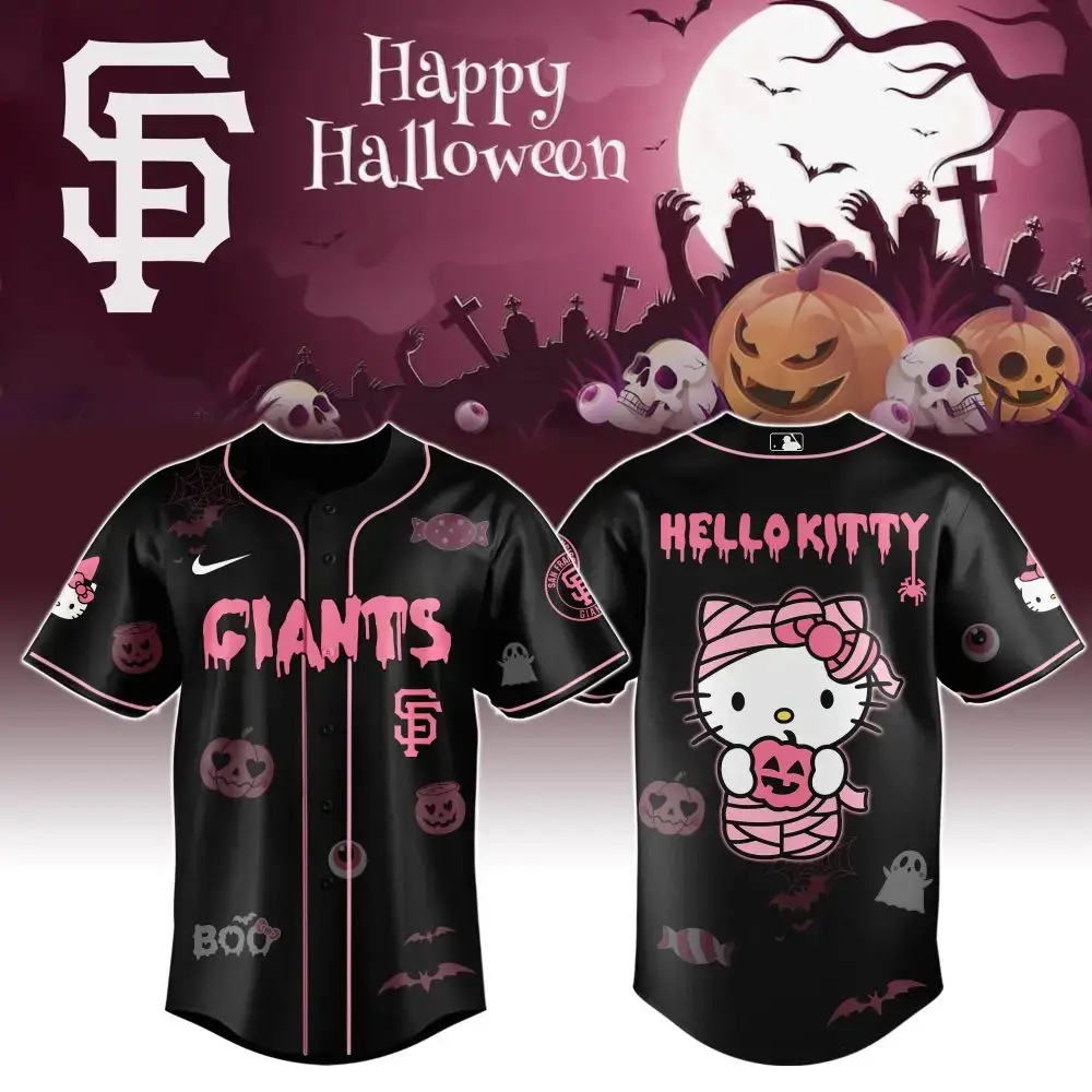 Spooky Hello Kitty Giants Halloween Jersey - Limited Edition Baseball Apparel Image