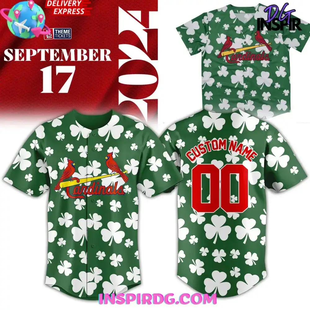 St. Louis Cardinals Halfway To St. Patrick'S Baseball Jersey Image