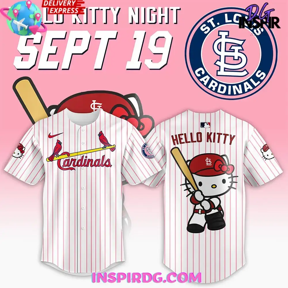St. Louis Cardinals Hello Kitty Baseball Jersey Image