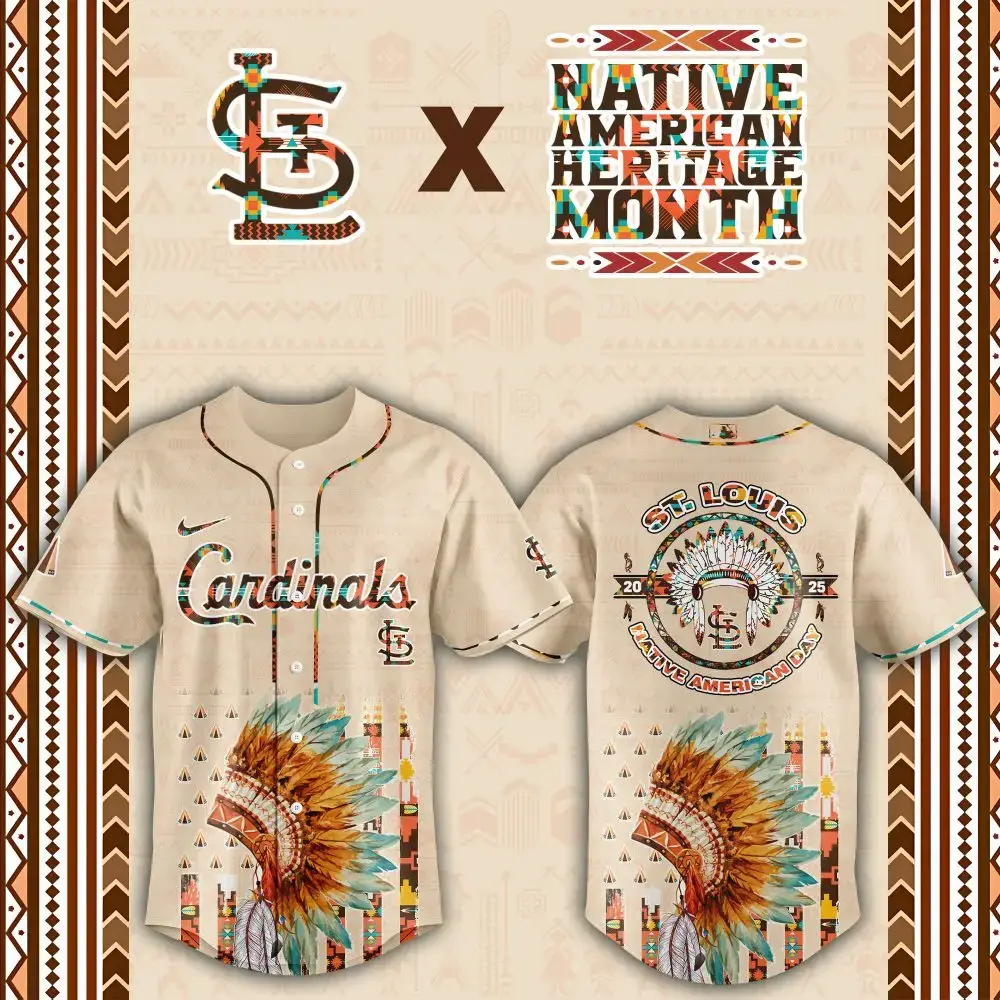 St. Louis Cardinals Native American Heritage Month Custom Baseball Jersey Image