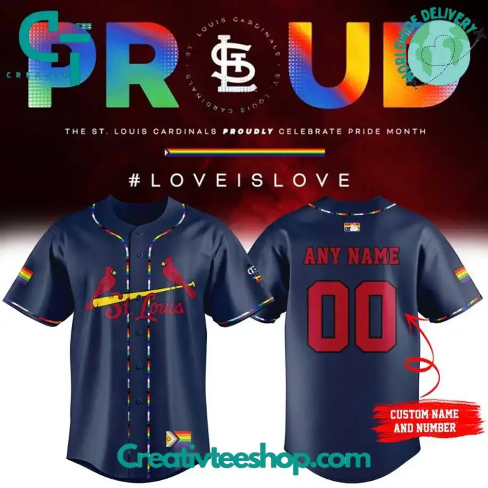 St. Louis Cardinals Pride Night Personalized Baseball Jersey Image