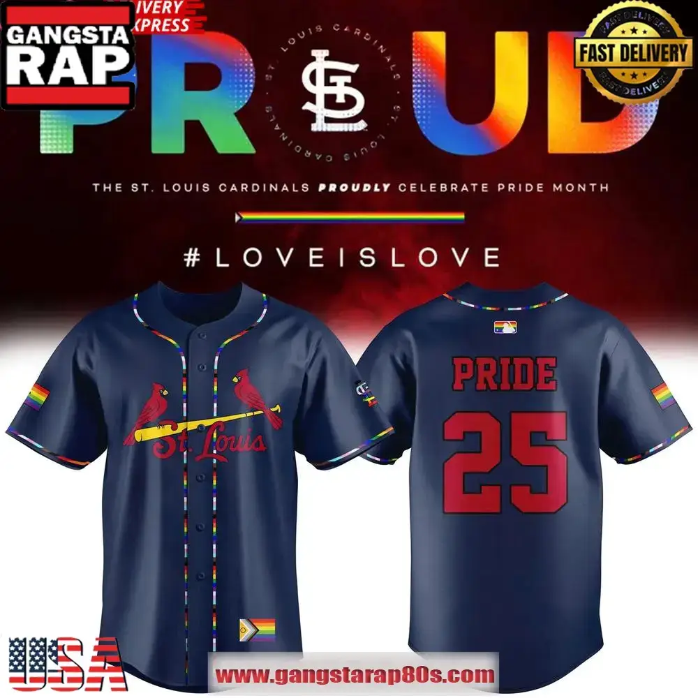 St. Louis Cardinals Proudly Celebrate Pride 2025 Custom Baseball Jersey Shirt Image