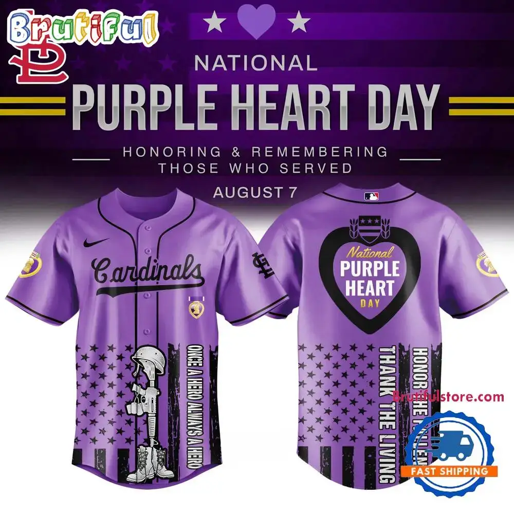 St. Louis Cardinals Purple Heart Day Baseball Jersey Image