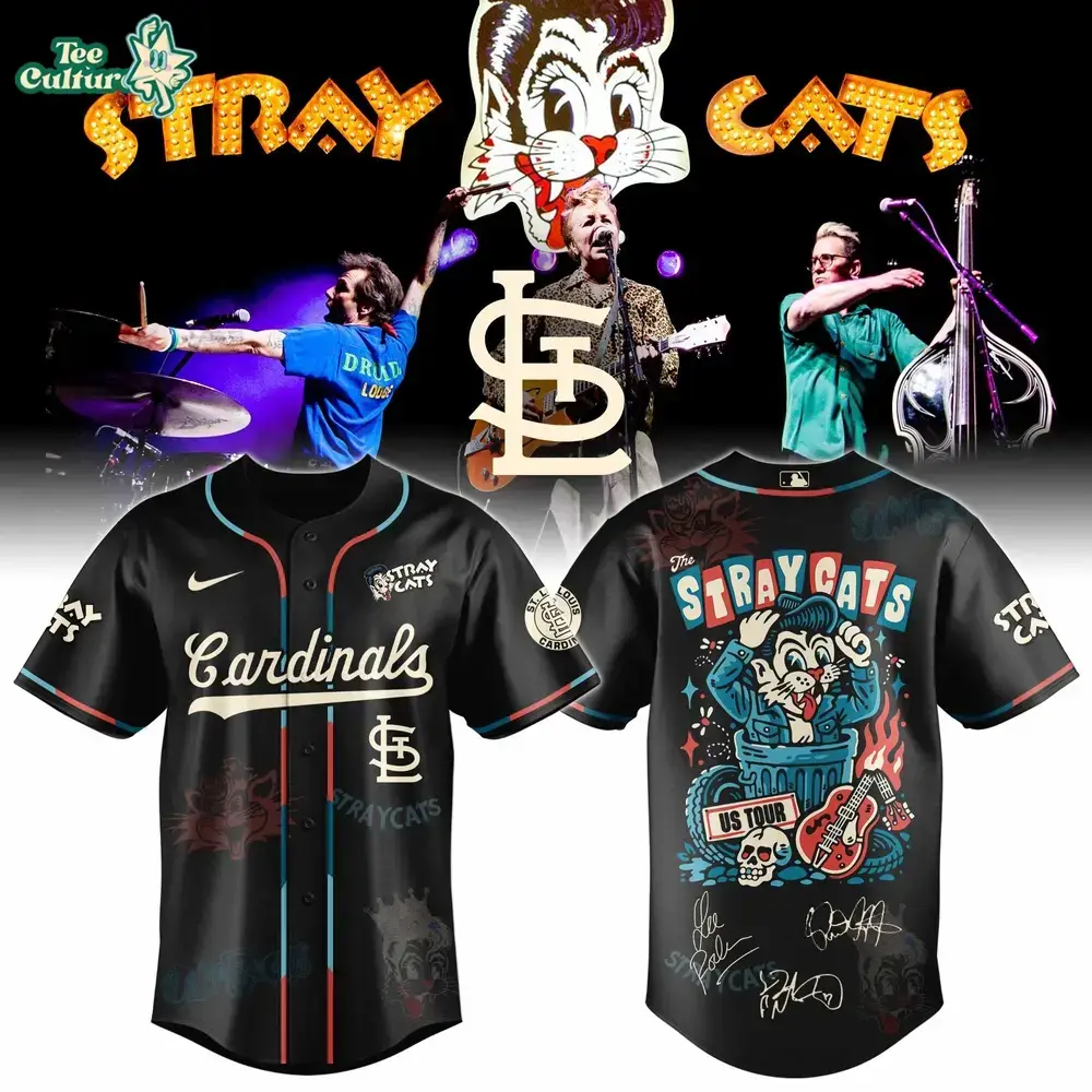 St. Louis Cardinals Stray Cats 2026 US Tour Inspired Baseball Jersey Image