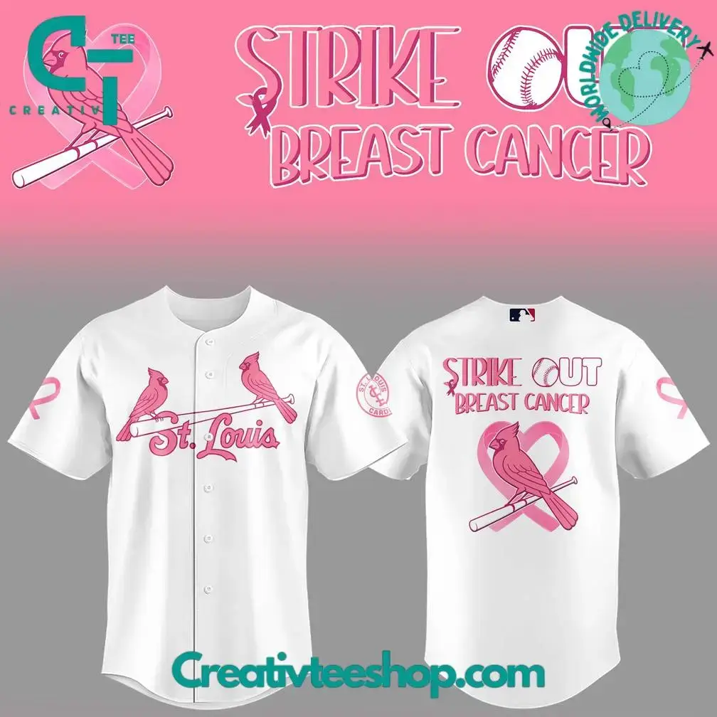 St. Louis Cardinals Strike Out Cancer Special Baseball Jersey Image