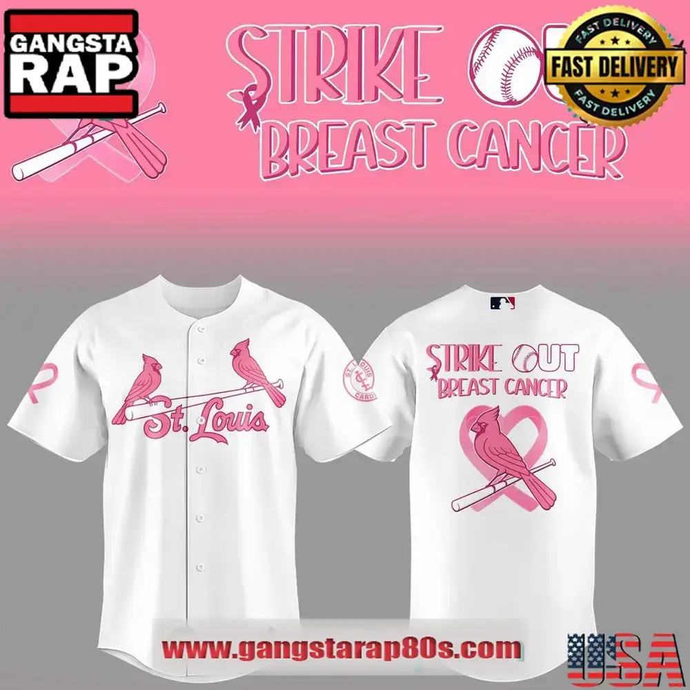 St. Louis Cardinals Strike Out Cancer Special Baseball Jersey Shirt Image