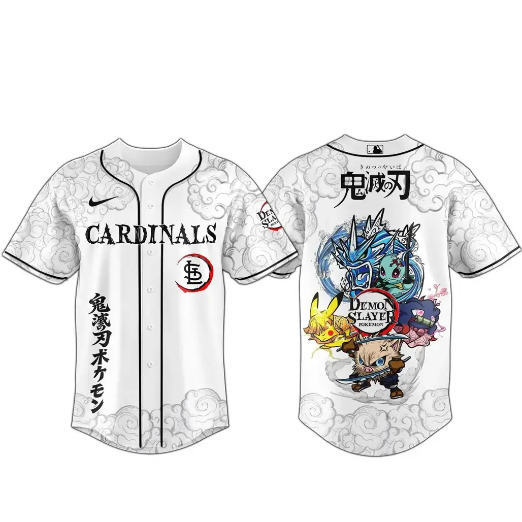 St. Louis Cardinals x Demon Slayer and Pokemon 2026 Baseball Jersey Image