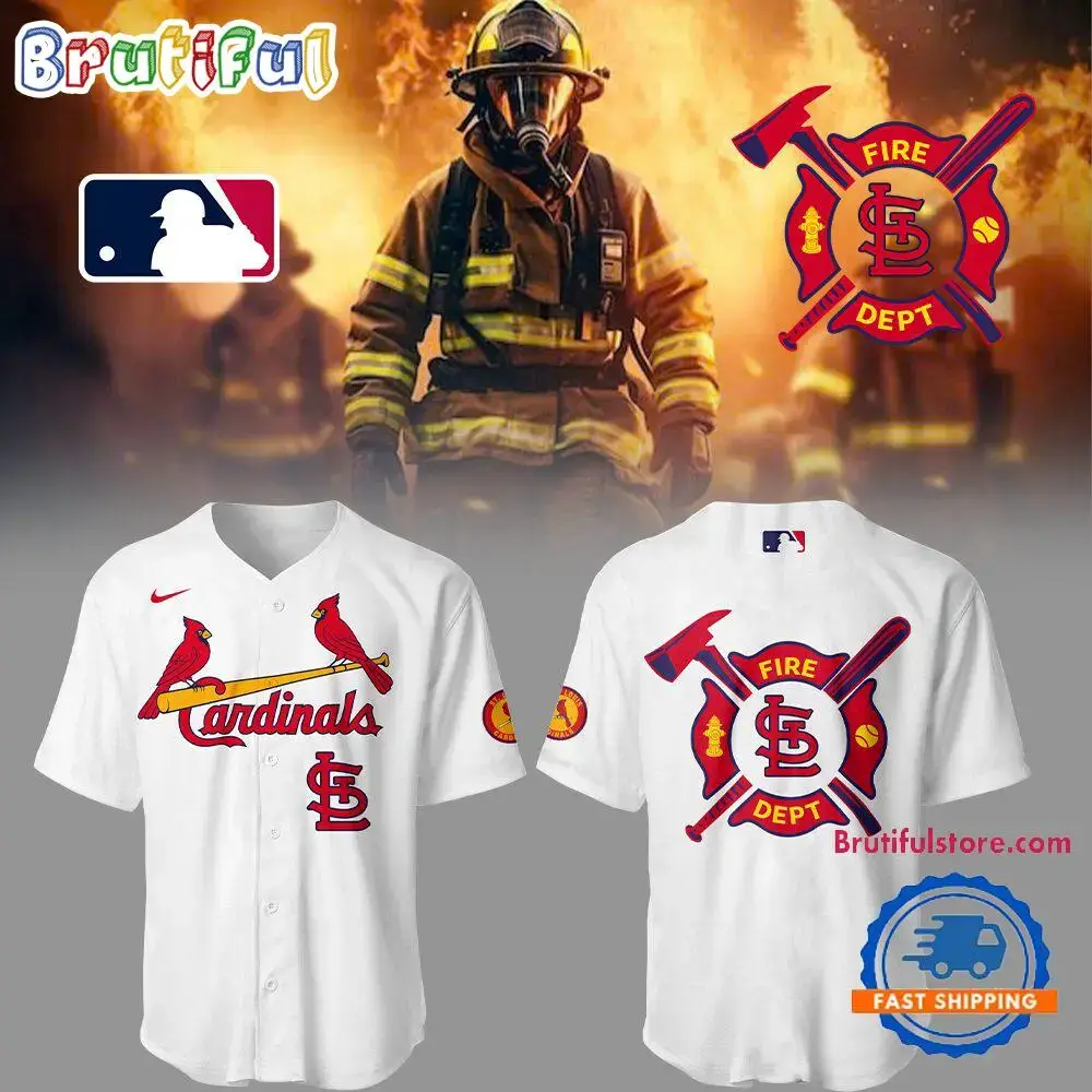 St. Louis Cardinals X Firefighter Appreciation Night 2025 White Jersey Shirt Image