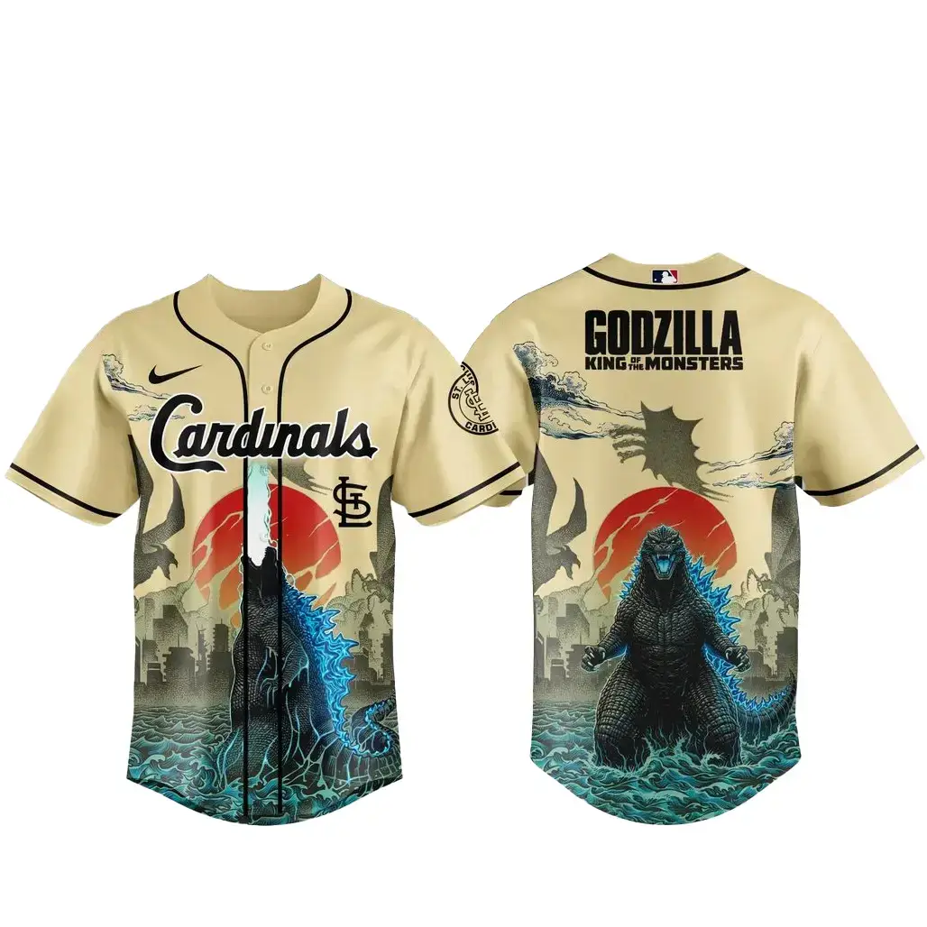 St. Louis Cardinals x Godzilla King of The Monsters Baseball Jersey Image