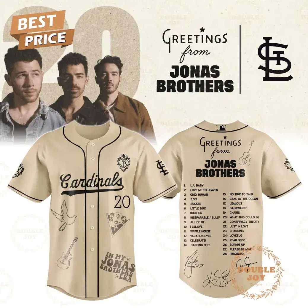 St. Louis Cardinals x Greetings From Jonas Brothers Begie Baseball Jersey Image