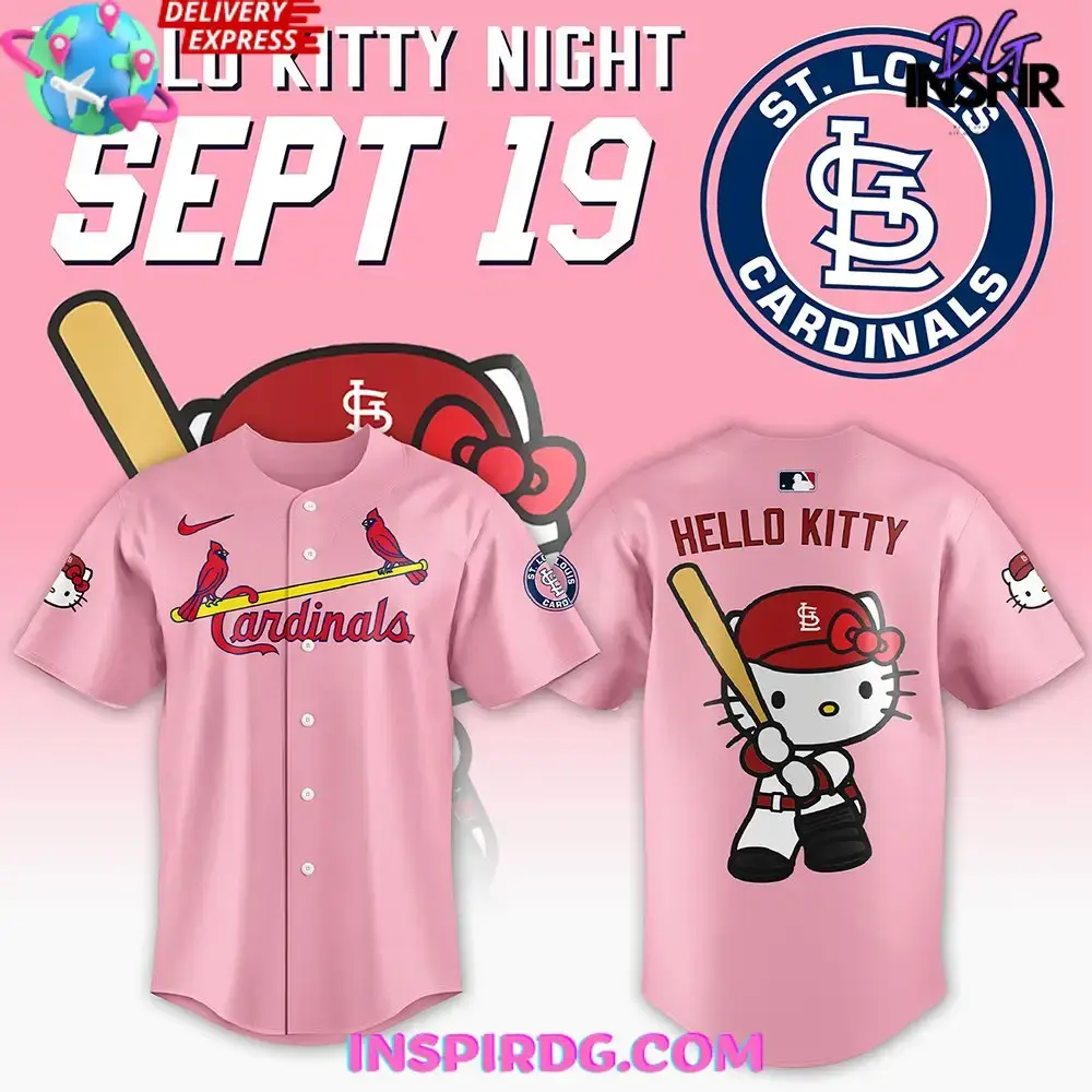 St. Louis Cardinals X Hello Kitty Night 2024 Pink Baseball Jersey Image