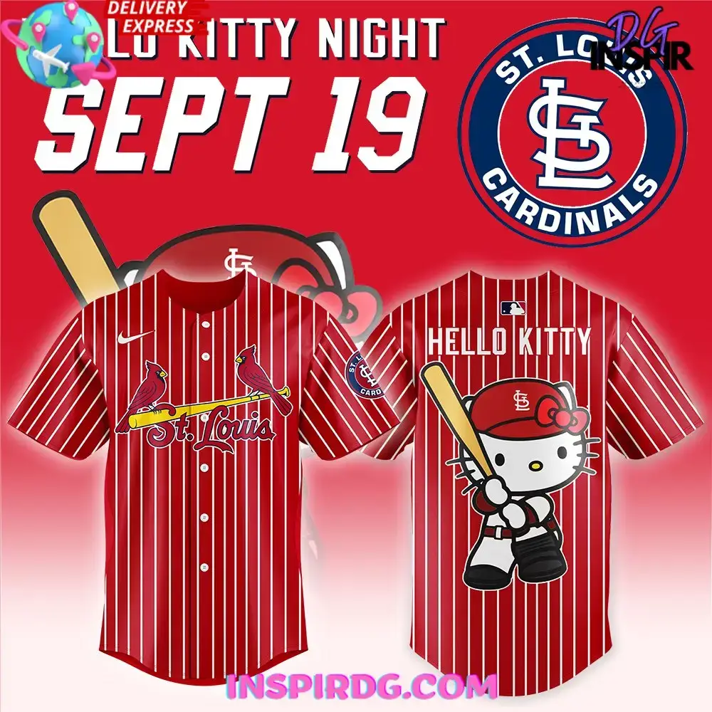 St. Louis Cardinals X Hello Kitty Night 2024 Red Baseball Jersey Image