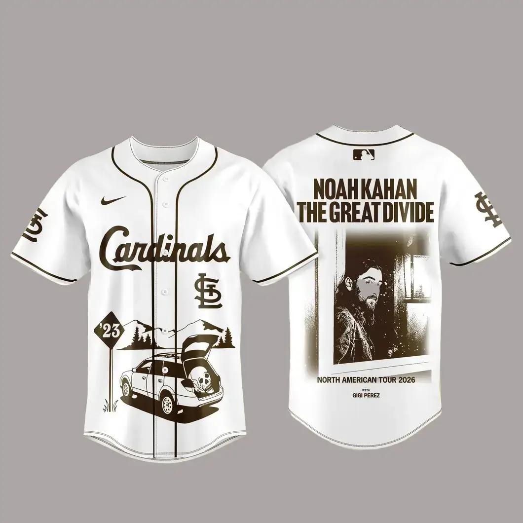 St. Louis Cardinals x Noah Kahan The Great Divide Tour 2026 Baseball Jersey Image