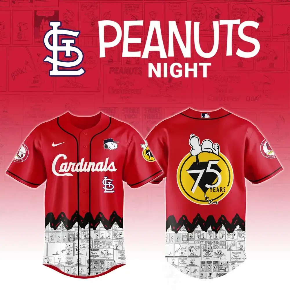 St. Louis Cardinals X Peanuts Night Custom Baseball Jersey Image