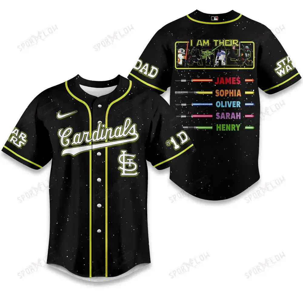 St. Louis Cardinals X Star Wars I Am Their Father Custom Name Baseball Jersey Image