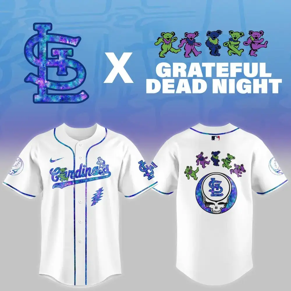 St.Louis Cardinals Mlb X Grateful Dead Theme Night Game Custom Baseball Jersey Image