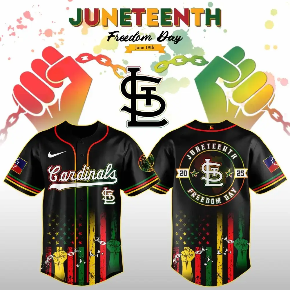 St.Louis Cardinals Mlb X Juneteenth Day Custom Baseball Jersey Edition Custom Baseball Jersey Image