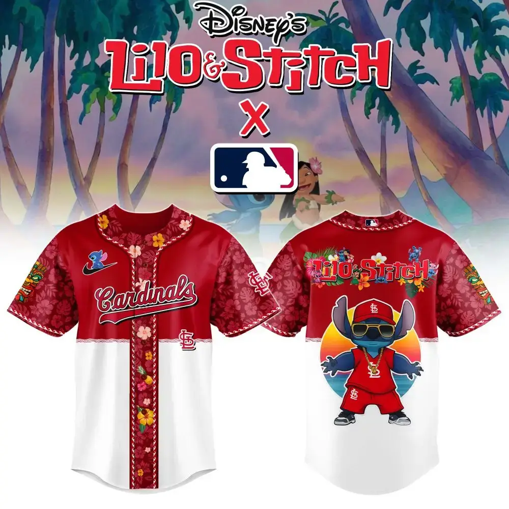 St.Louis Cardinals Mlb X Lilo & Stitch Custom Baseball Jersey Image