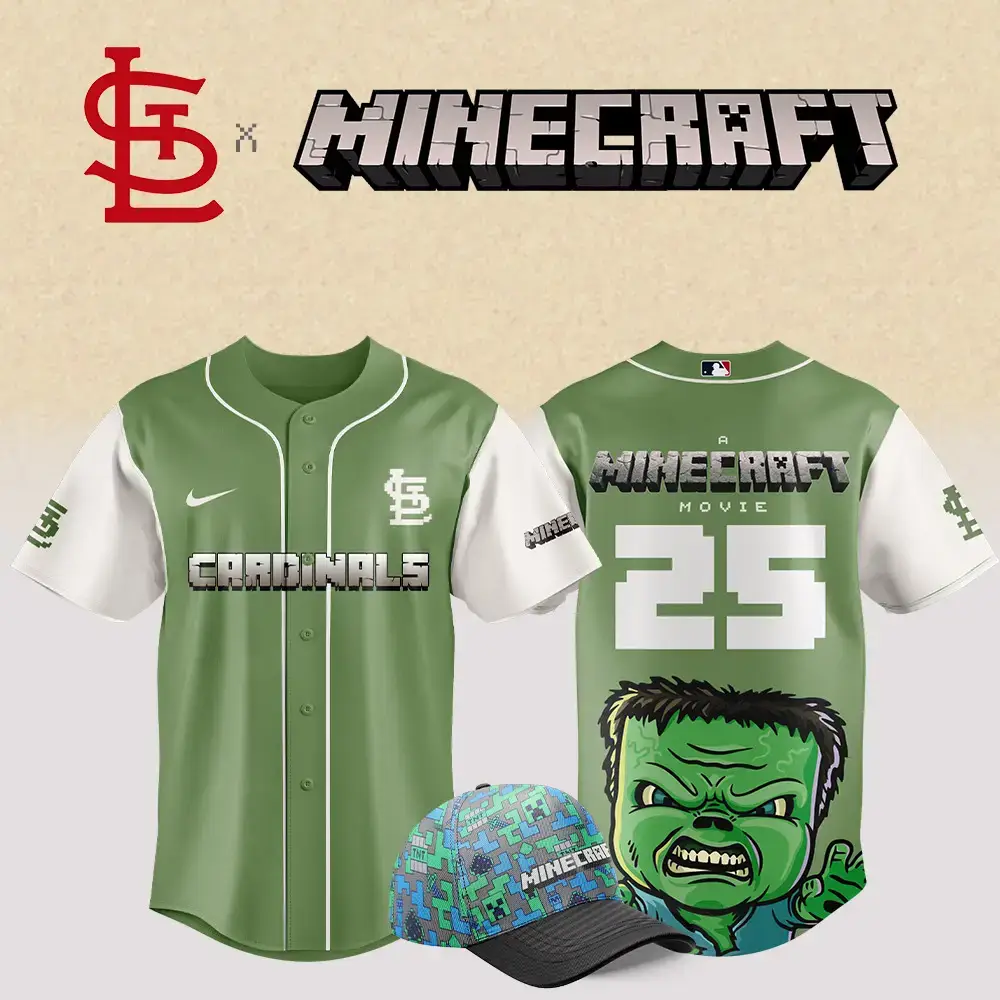 St.Louis Cardinals Mlb X Minecraft Movie Custom Baseball Jersey Image