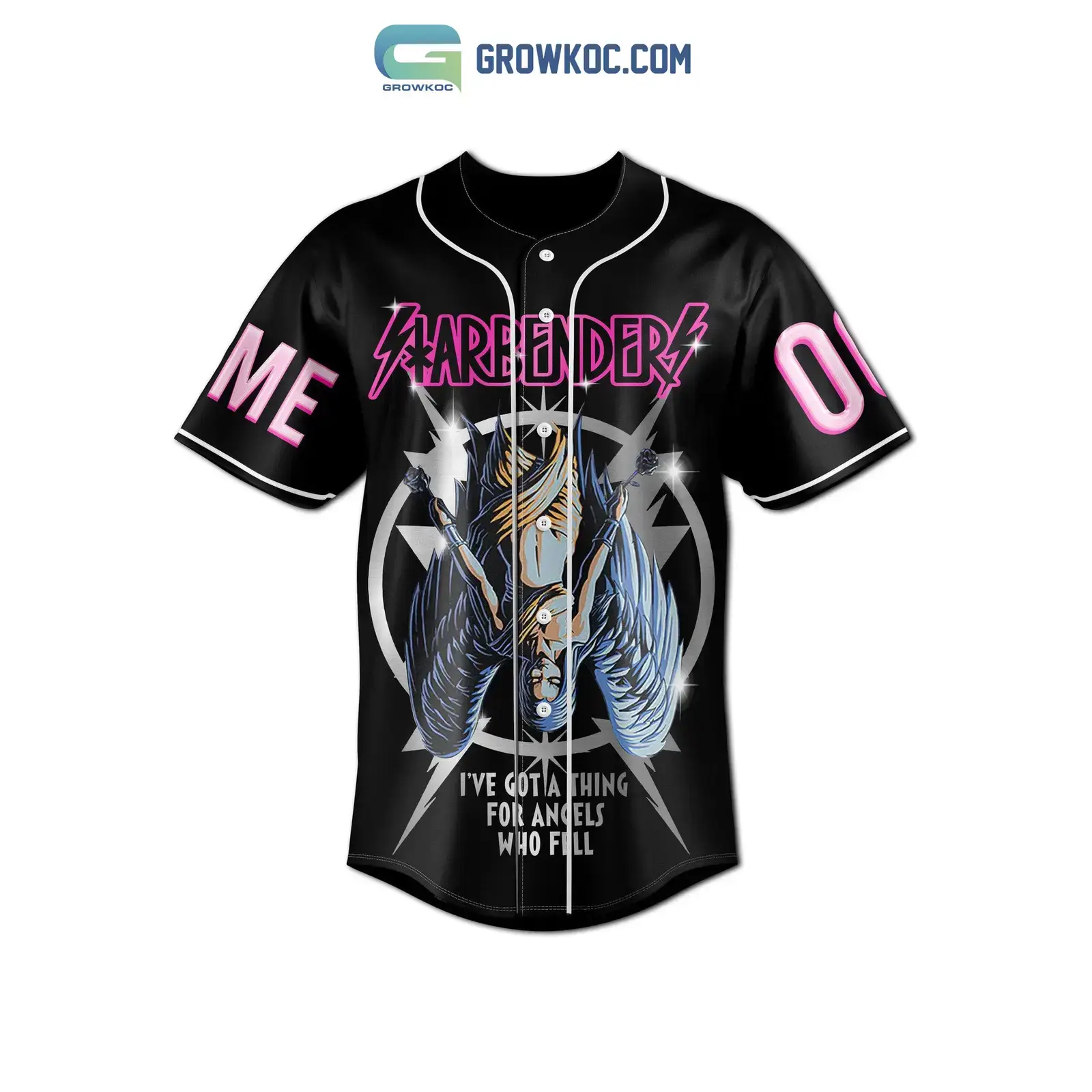 Star Benders I've Got A Thing For Angels Who Fell Personalized Baseball Jersey Image