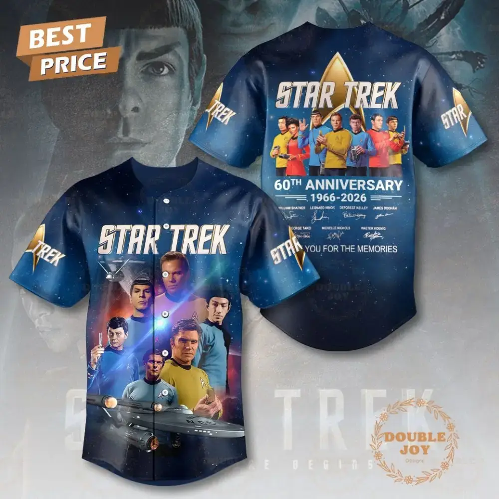 Star Trek 60Th Anniversary 1966-2026 Thank You For The Memories Baseball Jersey Image