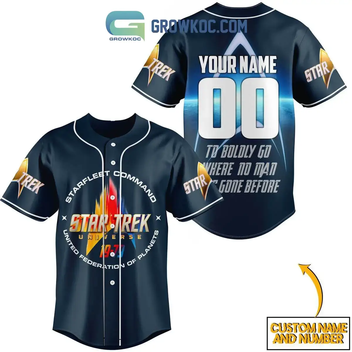 Star Trek Starfleet Command United Federation Of Planets Fan Personalized Baseball Jersey Image