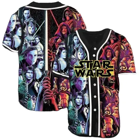 Star Wars Baseball Jersey - Epic Character Collage - Fan-Favorite Design For Ultimate Sci-Fi Lovers Image