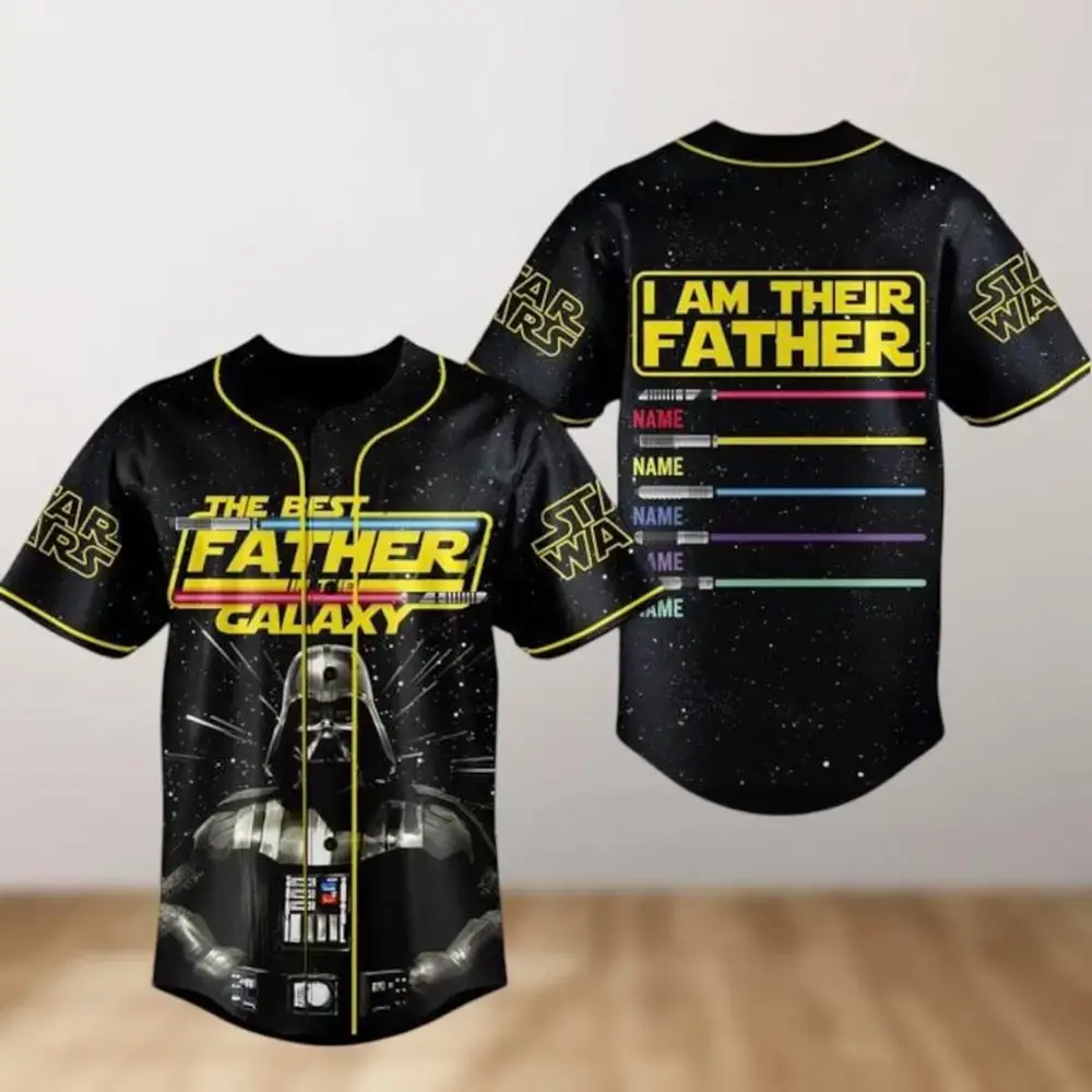 Star Wars 'Best Father In Galaxy' Custom Baseball Jersey – Perfect Gift For Dad! Image