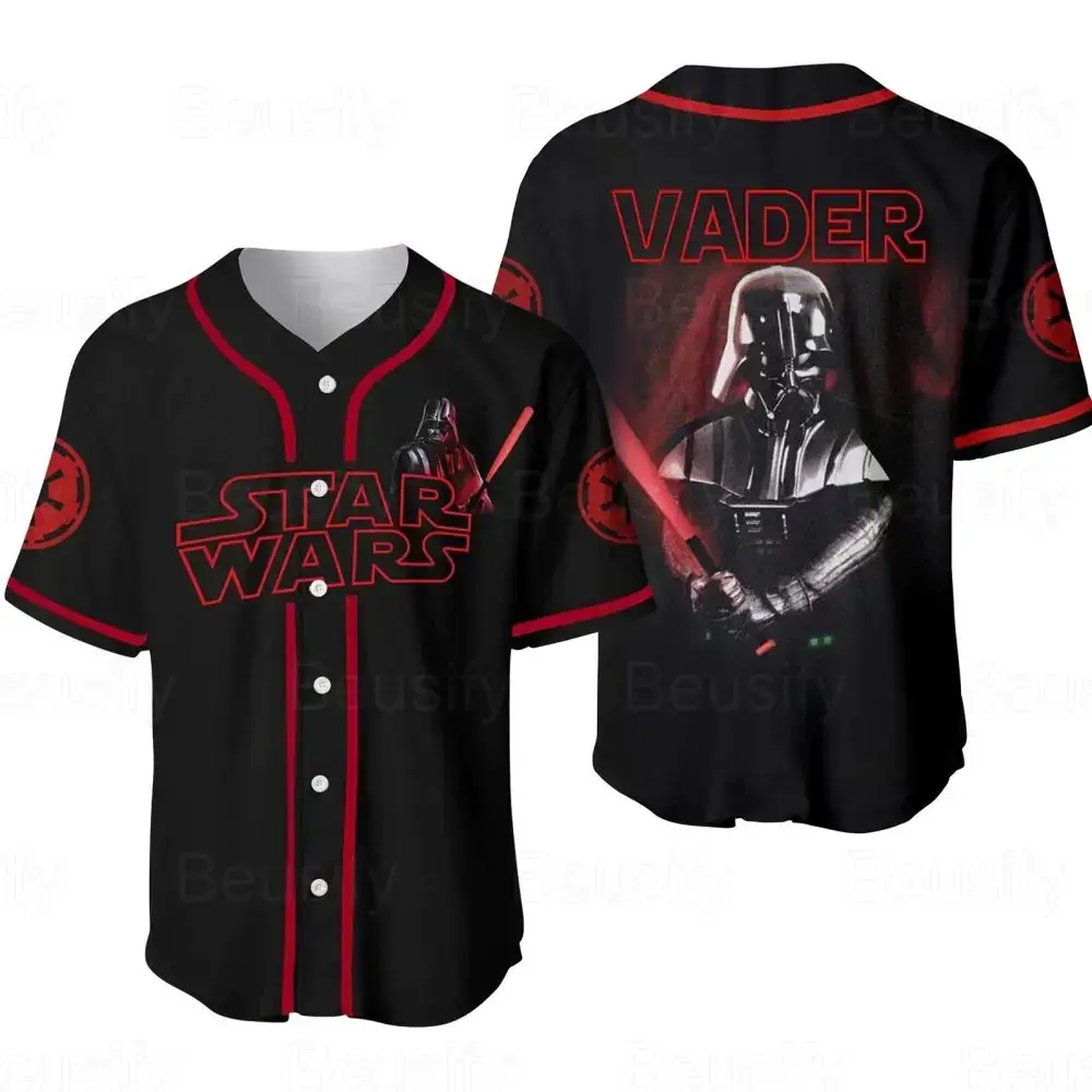 Star Wars Darth Vader Baseball Jersey - Black & Red Sports Tee For Fans Image