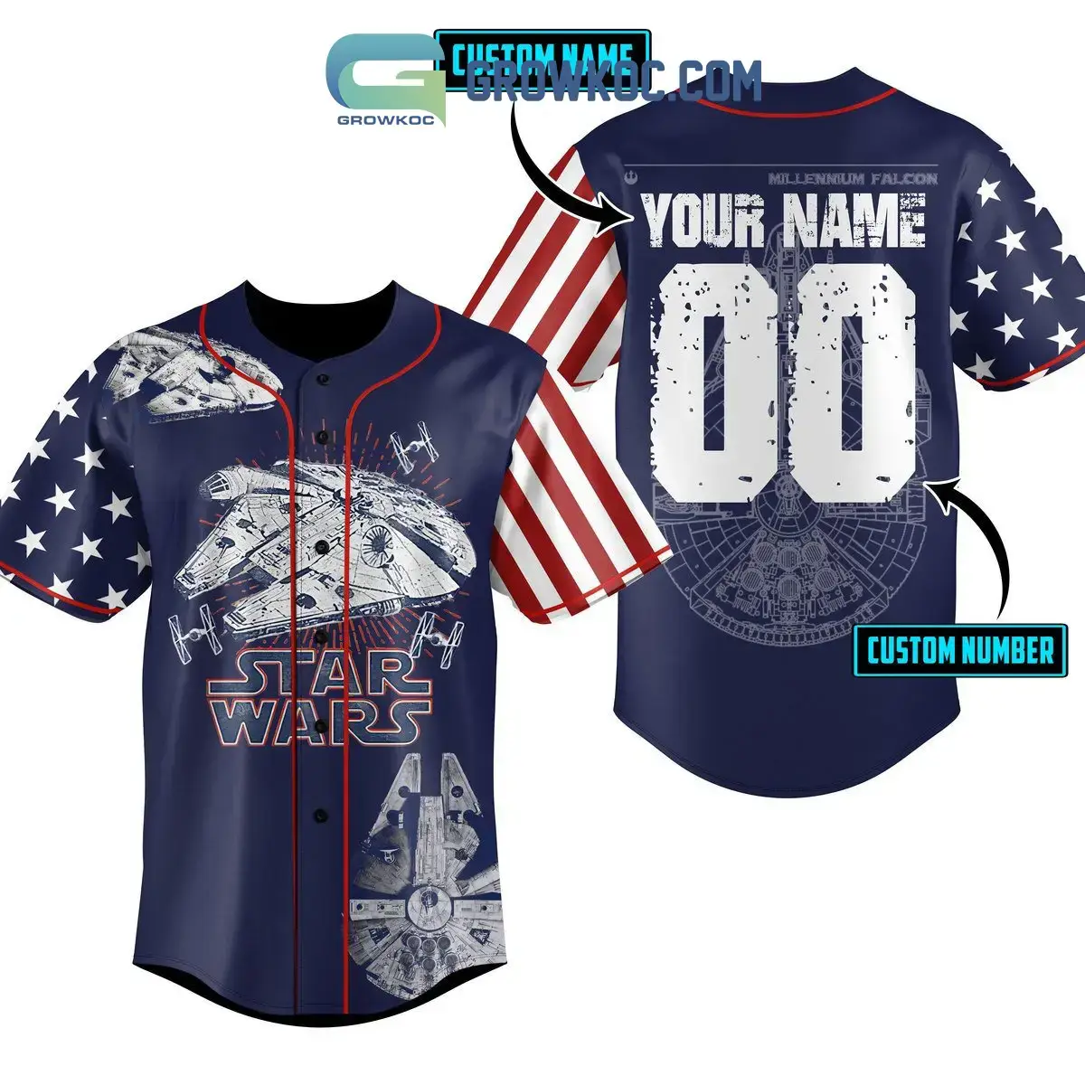 Star Wars Galactic Champs Personalized Baseball Jersey Image