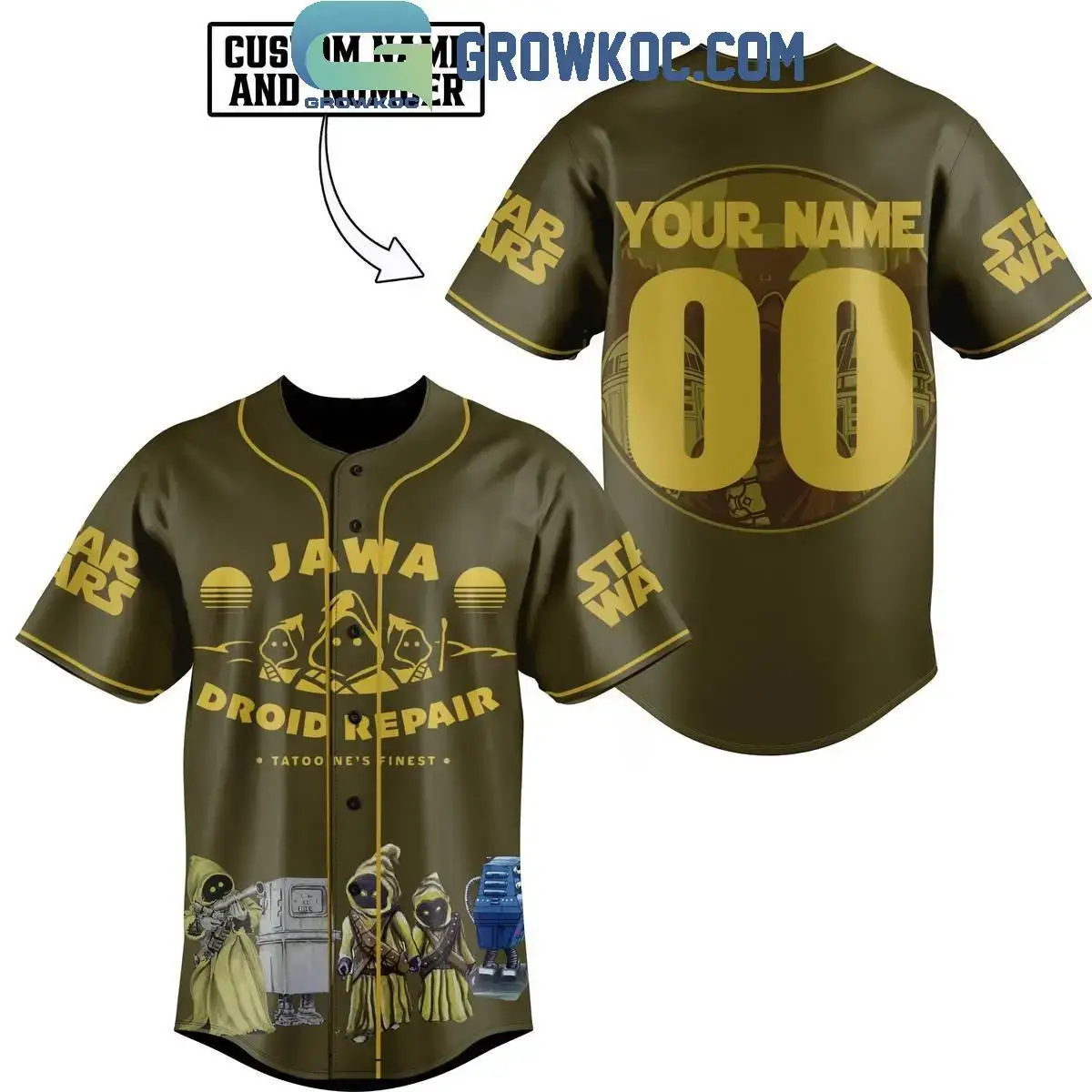 Star Wars Jawa Droid Repair Personalized Baseball Jersey Image