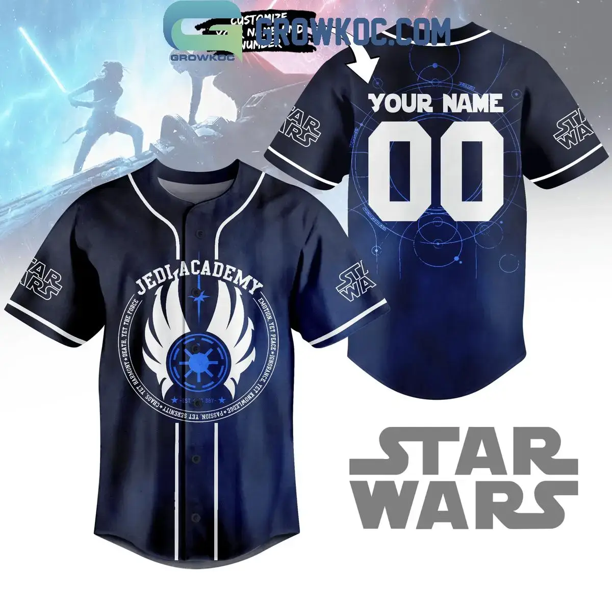 Star Wars Jedi Academy Personalized Baseball Jersey Image