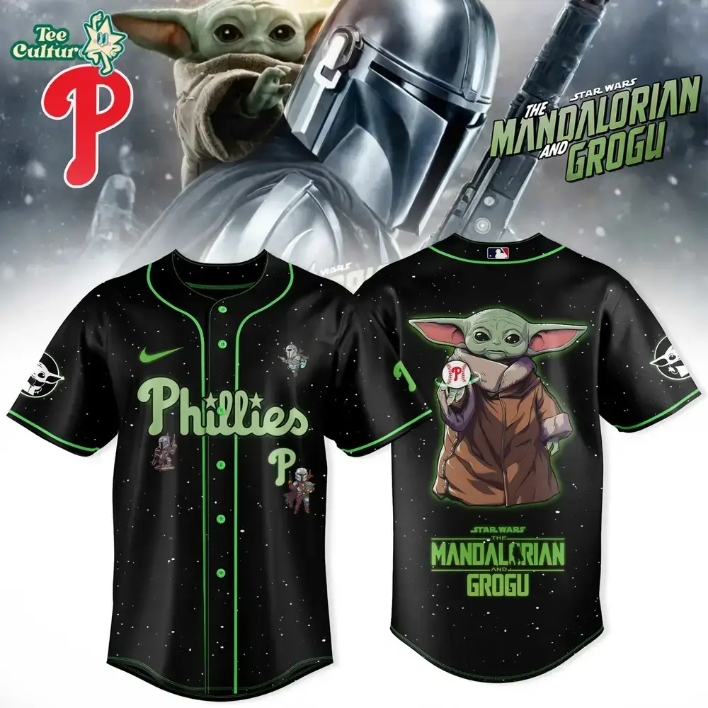 Star Wars Mandalorian Grogu x Philadelphia Phillies Baseball Jersey 2026 Image