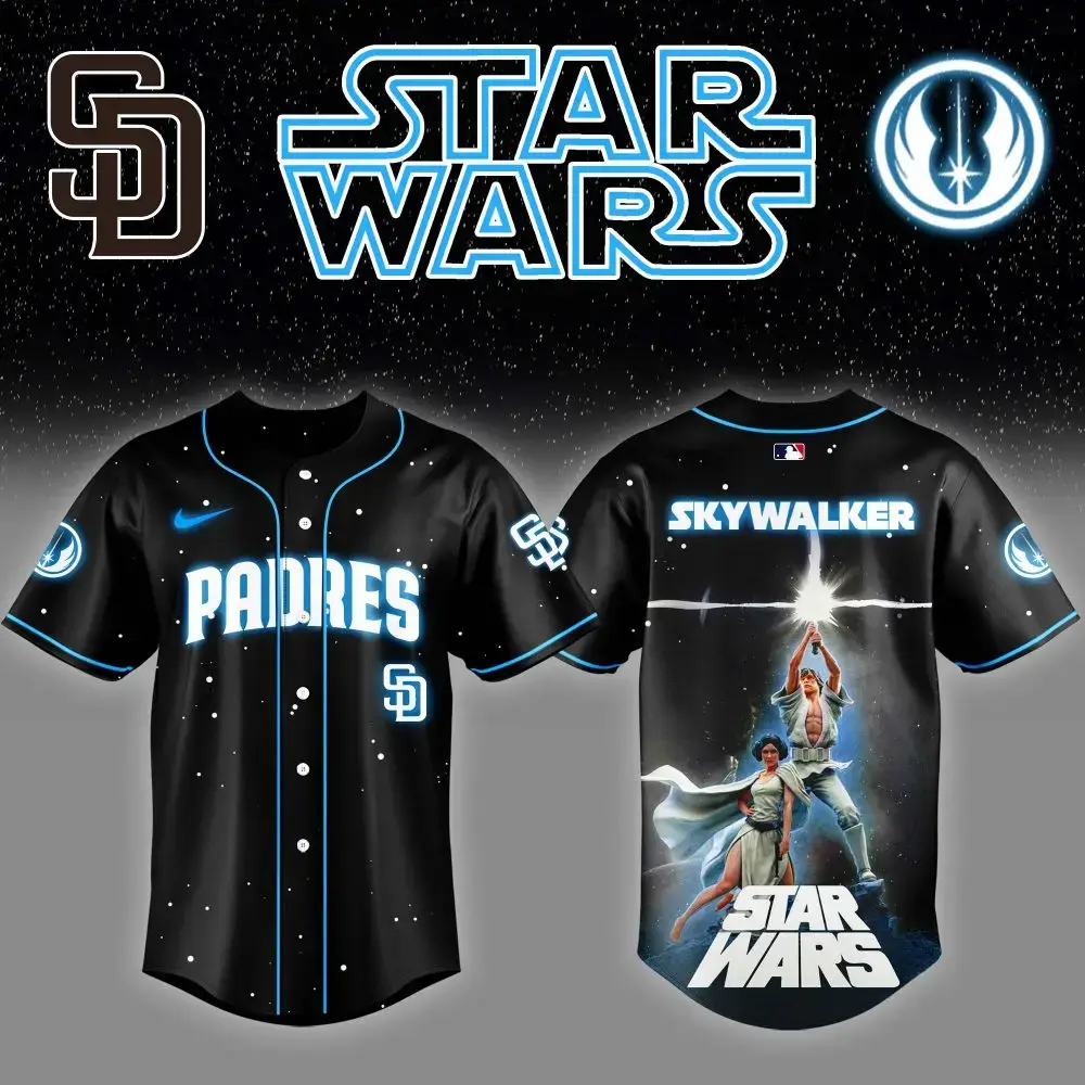 Star Wars Padres Baseball Jersey - Limited Edition Skywalker Design For Fans Image