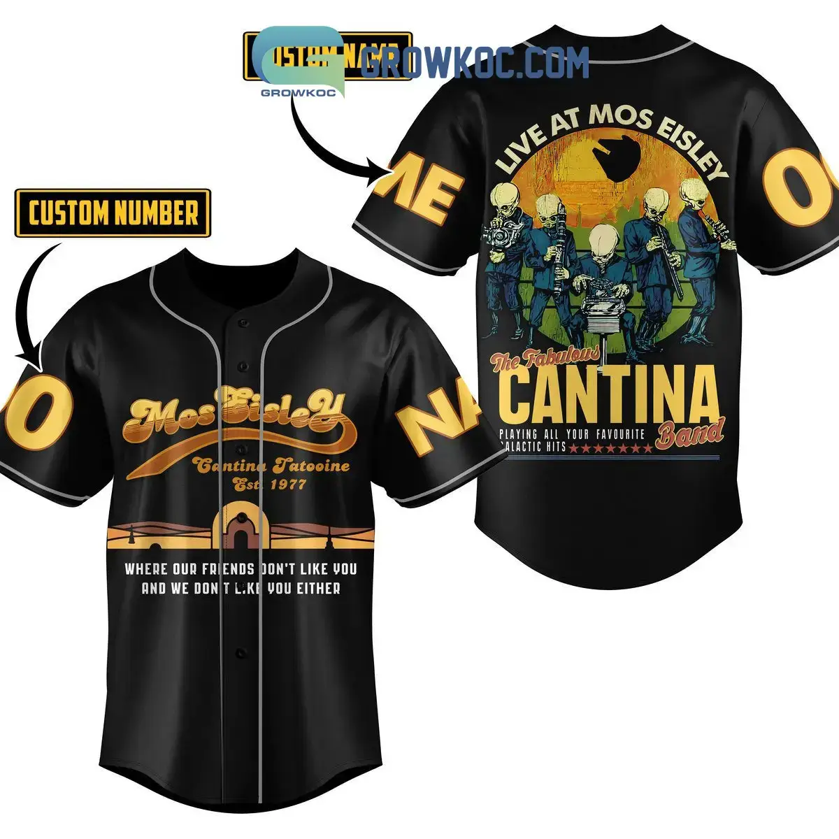Star Wars The Fabulous Cantina Band Personalized Baseball Jersey Image