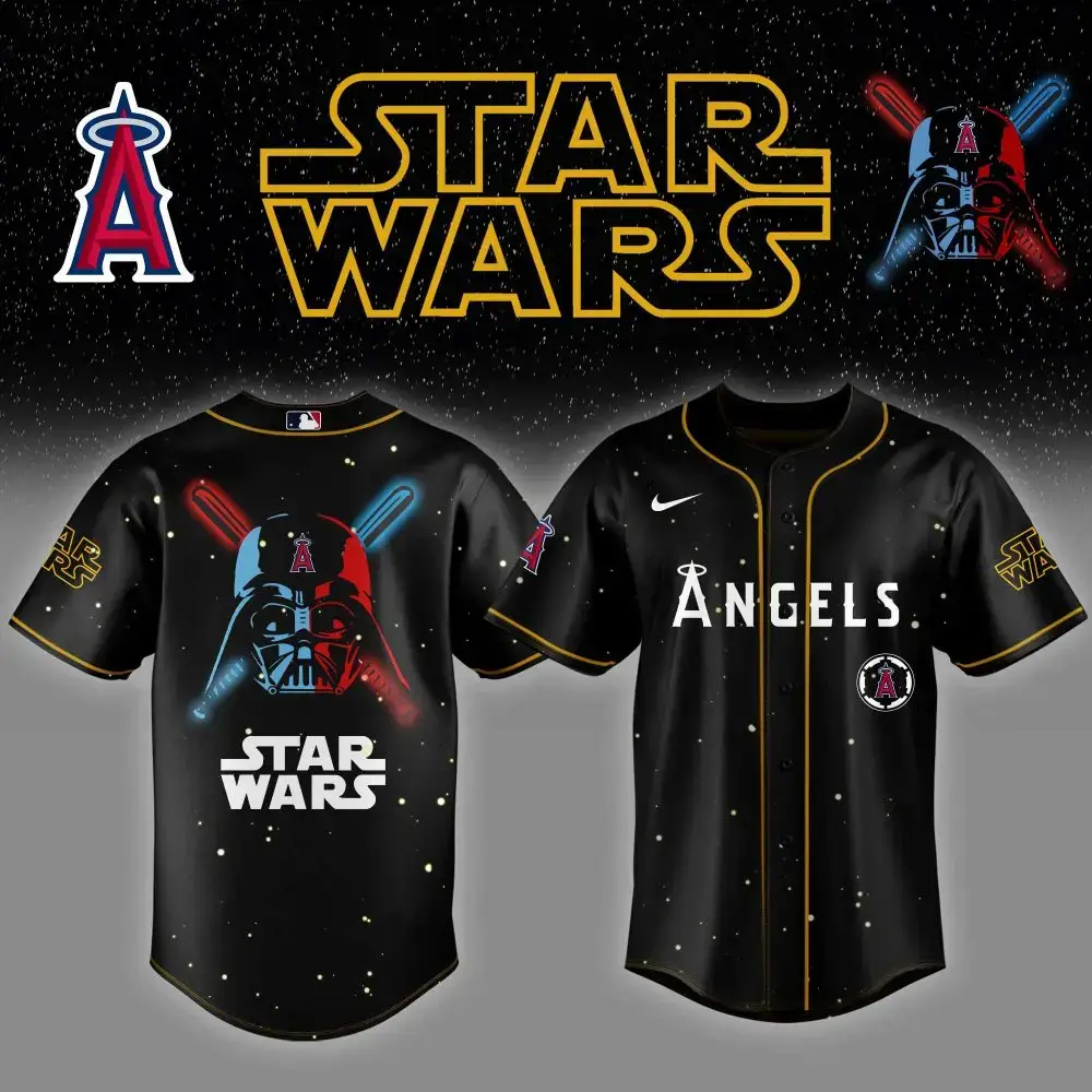 Star Wars X Angels Baseball Jersey – Limited Edition Darth Vader Design Image
