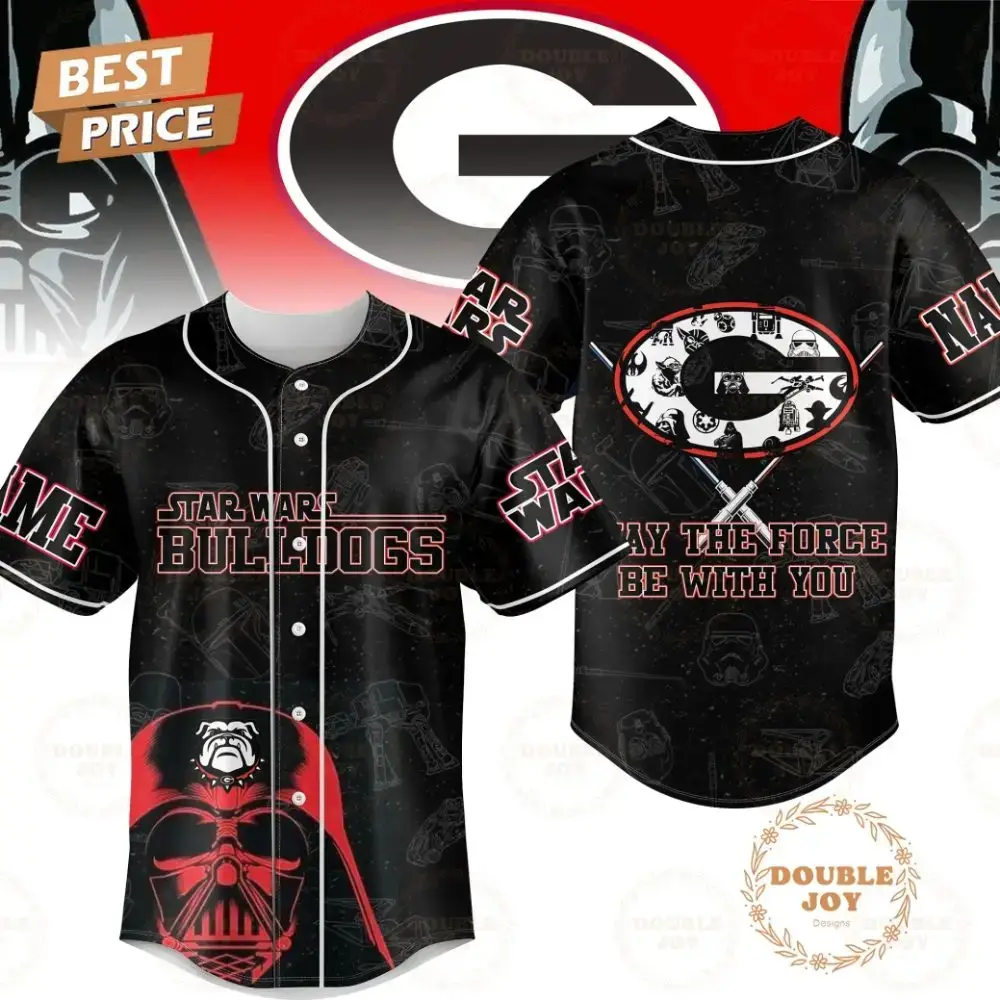 Star Wars X Georgia Bulldogs May The Force Be With You Limited Edition Baseball Jersey Image