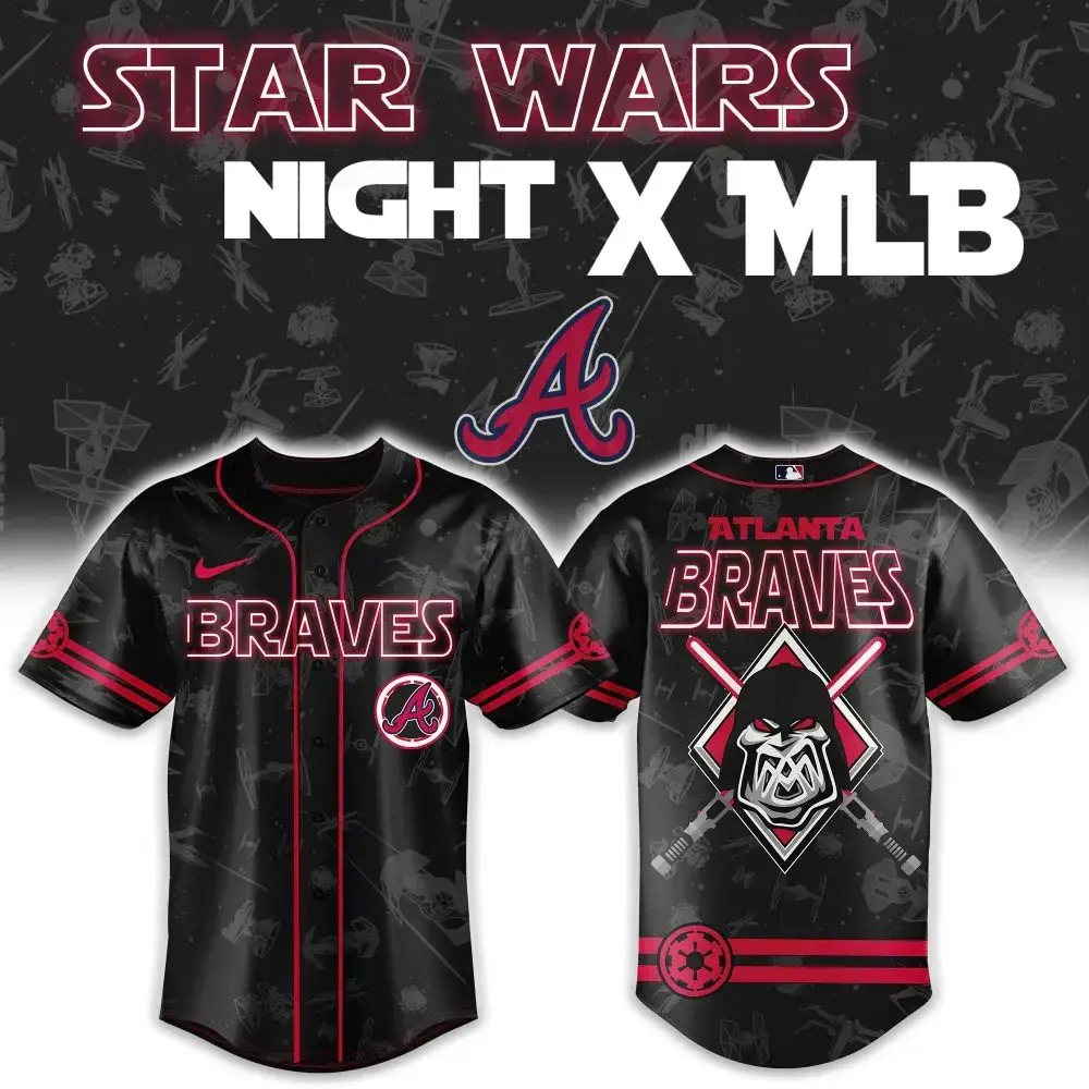 Star Wars X Mlb Atlanta Braves Limited Edition Jersey - Perfect For Fans & Collectors! Image