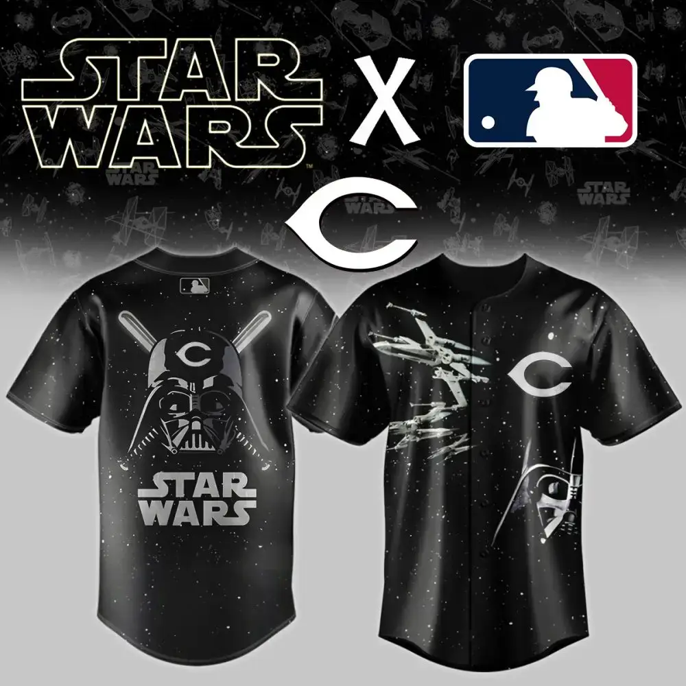 Star Wars X Mlb Baseball Jersey – Limited Edition Darth Vader & X-Wing Design Image