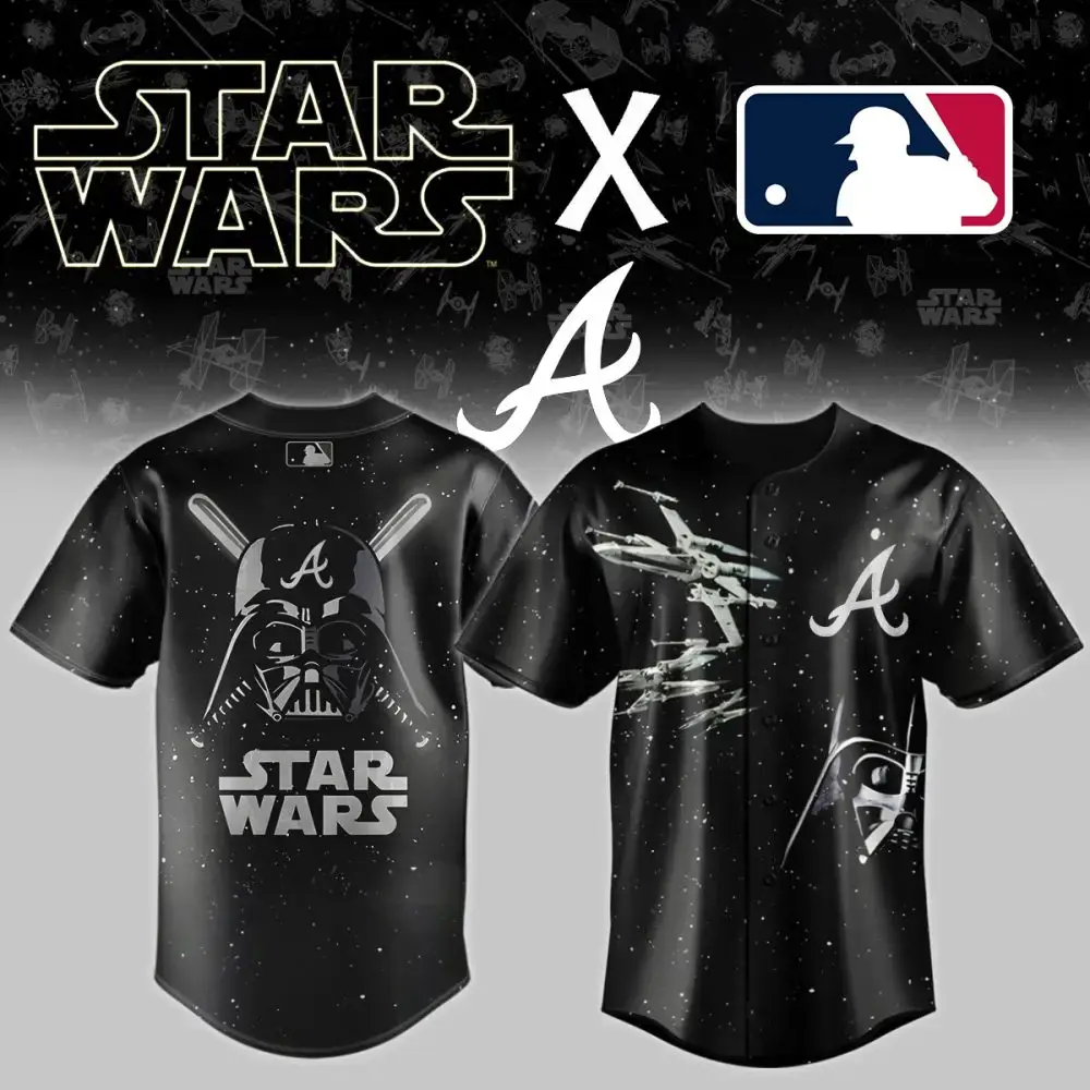 Star Wars X Mlb Braves Jersey - Limited Edition Galactic Baseball Gear Image