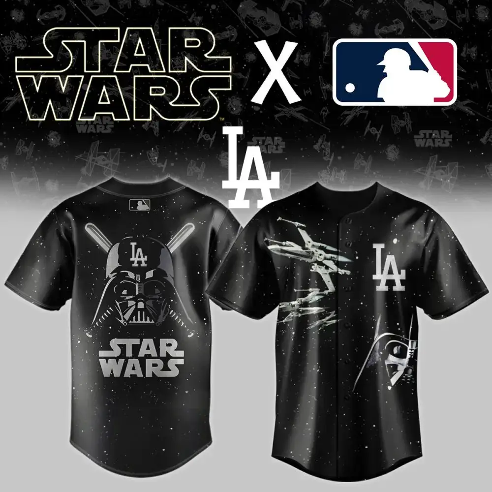 Star Wars X Mlb La Jersey - Limited Edition Darth Vader Design For Fans Image