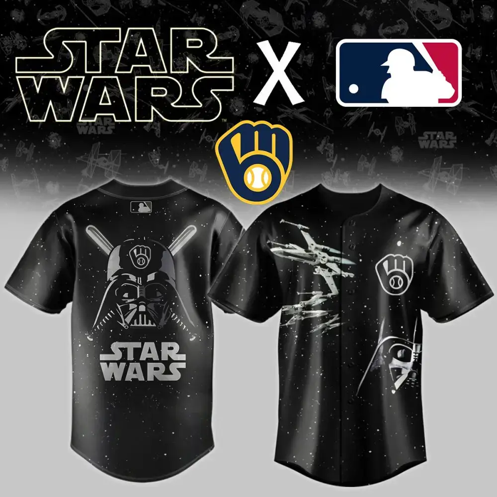 Star Wars X Mlb Official Darth Vader Baseball Jersey - Limited Edition Fan Gear Image