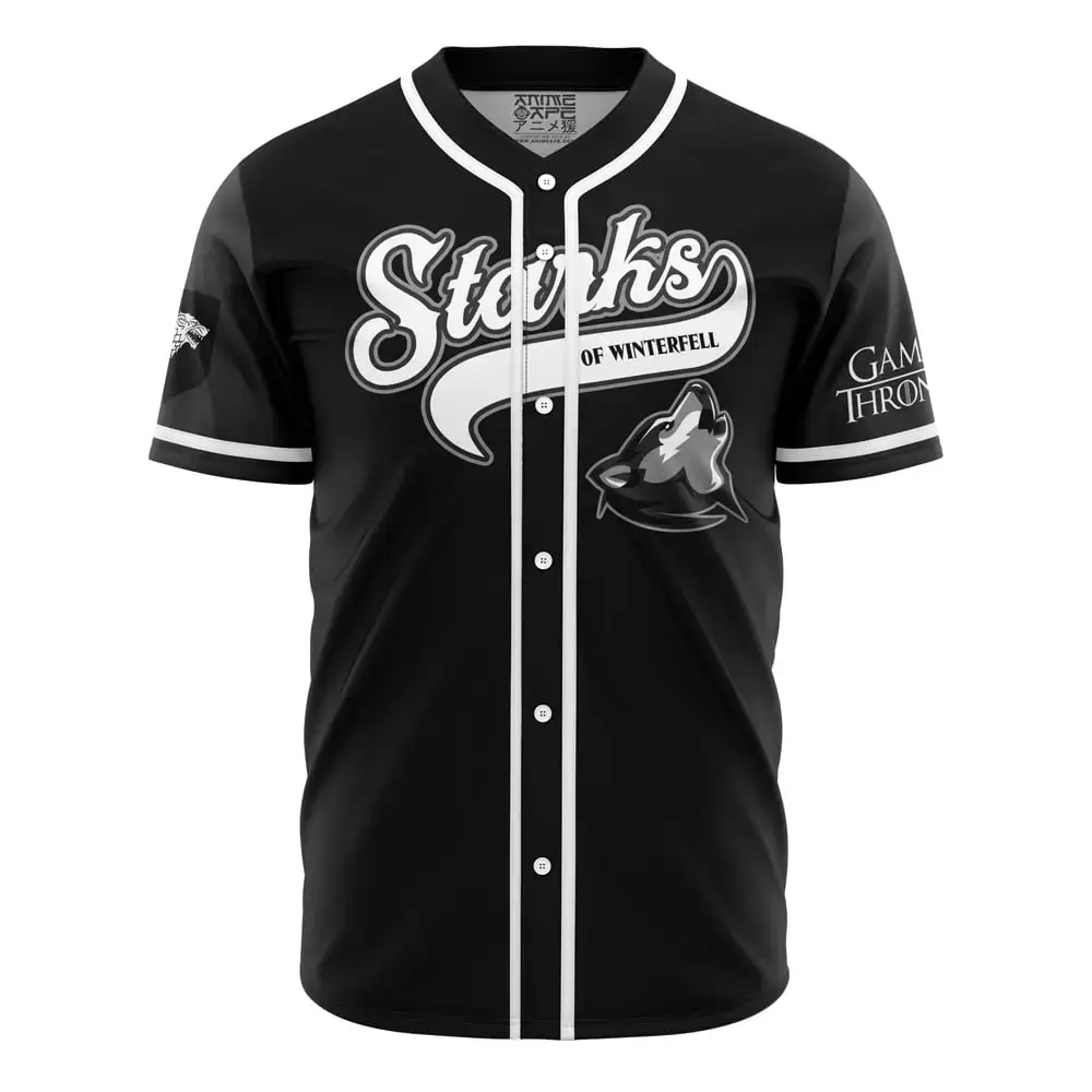 Starks Of Winterfell Black Game Of Thrones Baseball Jersey Image
