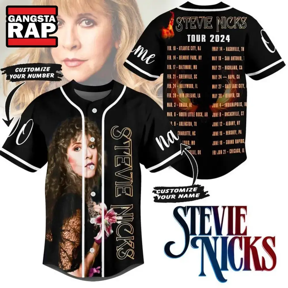 Stevie Nicks Tour 2024 Schedule Baseball Jersey Shirt Image