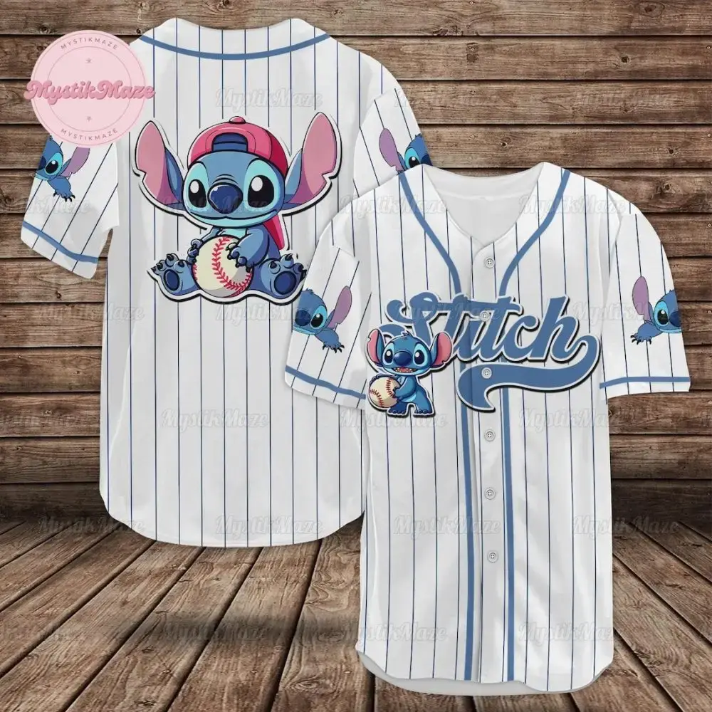 Stitch Baseball Jersey – Cute & Stylish Cartoon Sports Shirt For Kids & Adults Image