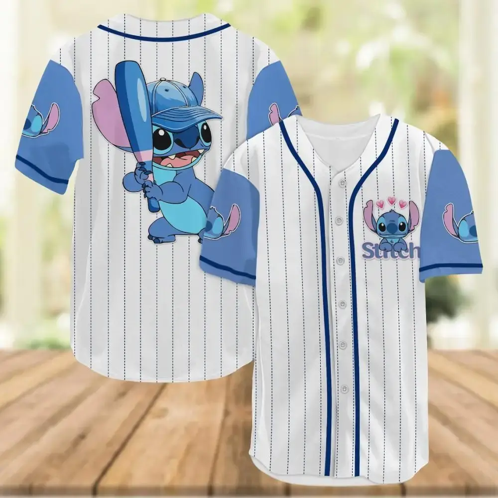 Stitch Baseball Jersey – Cute Cartoon Character Sports Shirt For Kids & Fans Image