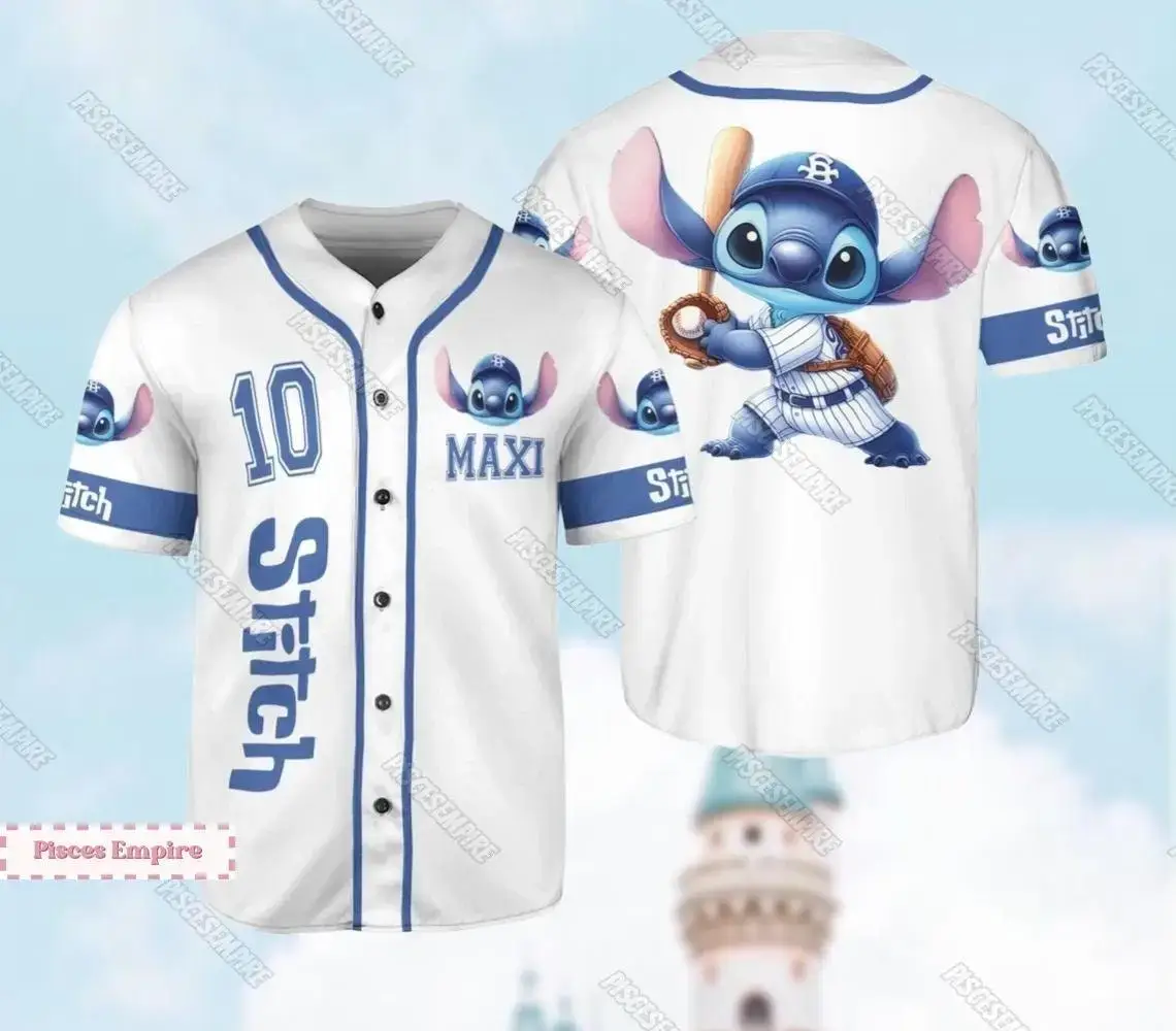 Stitch Baseball Jersey - Fun & Stylish Cartoon Sports Shirt For Fans Image