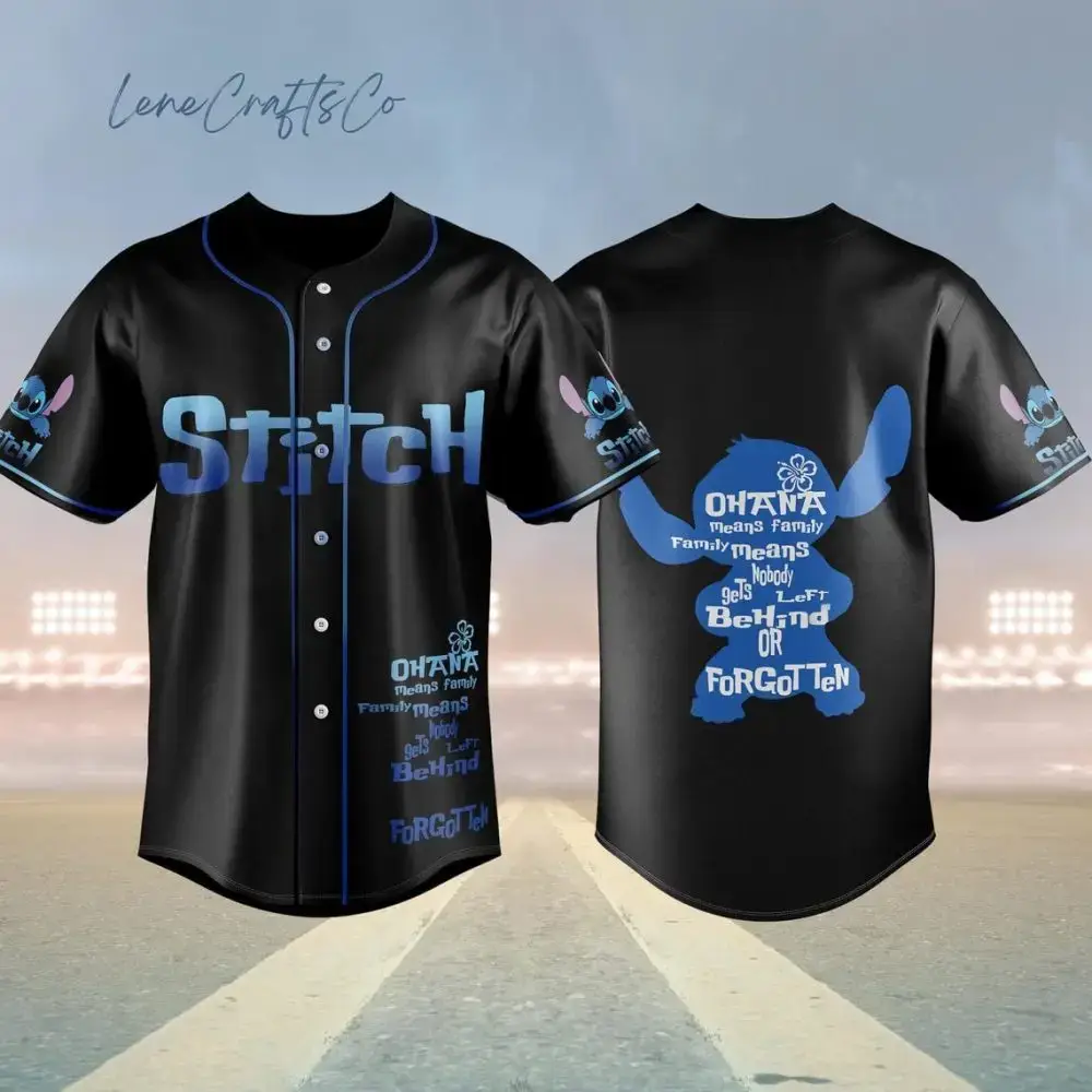 Stitch Baseball Jersey - Ohana Family Design, Unisex Sportswear, Perfect Gift! Image